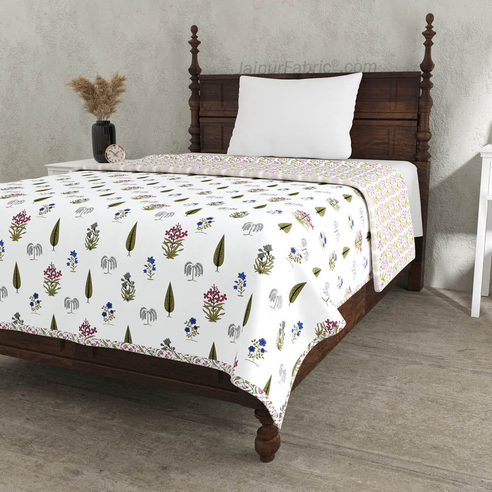 Green Calm Pure Cotton Single Bed Dohar